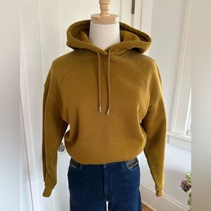 Everlane cropped pullover hoodie in bronze size XS
